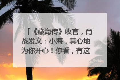 《藏海传》收官，肖战发文：小海，真心地为你开心！你看，有这么多人懂你！