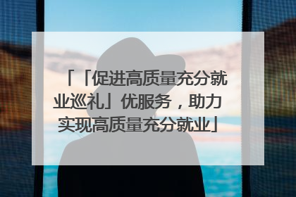 「促进高质量充分就业巡礼」优服务，助力实现高质量充分就业