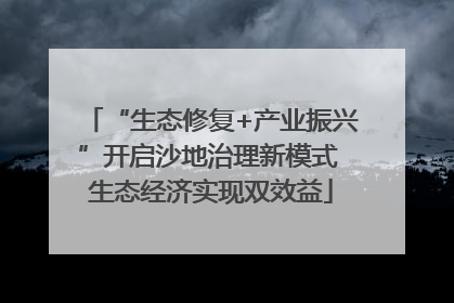 “生态修复+产业振兴”开启沙地治理新模式 生态经济实现双效益
