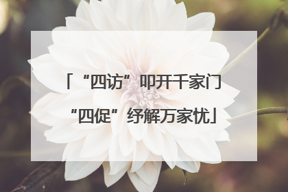 “四访”叩开千家门“四促”纾解万家忧
