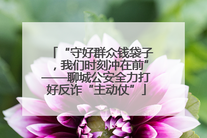 “守好群众钱袋子，我们时刻冲在前”——聊城公安全力打好反诈“主动仗”