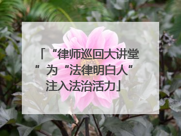 “律师巡回大讲堂”为“法律明白人”注入法治活力