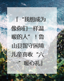 “我想成为像你们一样温暖的人”！鲁山县留守困境儿童喜收“六一”暖心礼