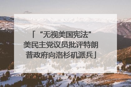“无视美国宪法” 美民主党议员批评特朗普政府向洛杉矶派兵