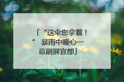 “这伞您拿着！” 暴雨中暖心一幕刷屏宜都