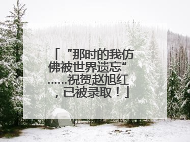 “那时的我仿佛被世界遗忘”……祝贺赵旭红，已被录取！