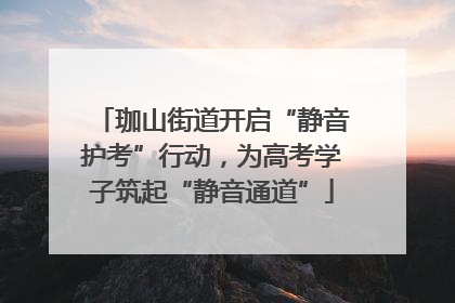 珈山街道开启“静音护考”行动，为高考学子筑起“静音通道”