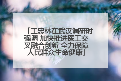 王忠林在武汉调研时强调 加快推进医工交叉融合创新 全力保障人民群众生命健康
