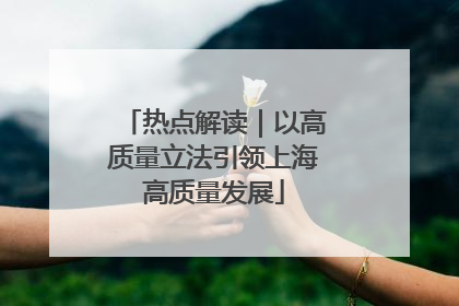 热点解读｜以高质量立法引领上海高质量发展