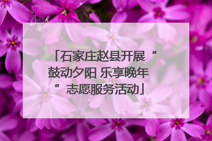 石家庄赵县开展“鼓动夕阳 乐享晚年”志愿服务活动
