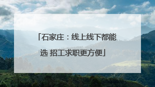 石家庄：线上线下都能选 招工求职更方便