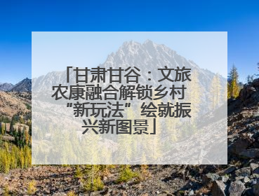 甘肃甘谷：文旅农康融合解锁乡村“新玩法”绘就振兴新图景