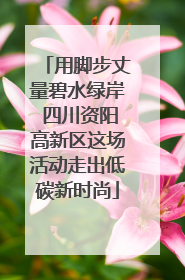 用脚步丈量碧水绿岸 四川资阳高新区这场活动走出低碳新时尚