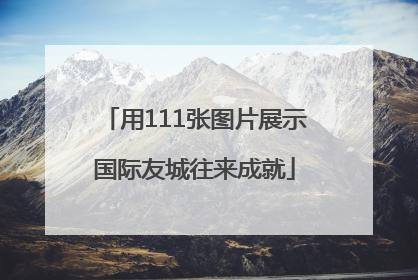 用111张图片展示国际友城往来成就