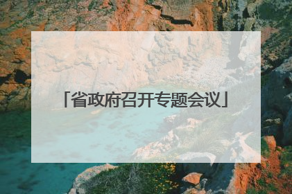 省政府召开专题会议