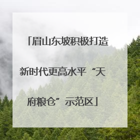 眉山东坡积极打造新时代更高水平“天府粮仓”示范区