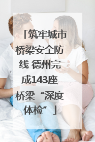 筑牢城市桥梁安全防线 德州完成143座桥梁“深度体检”