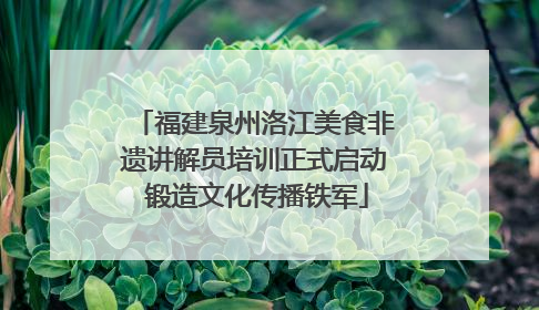 福建泉州洛江美食非遗讲解员培训正式启动 锻造文化传播铁军