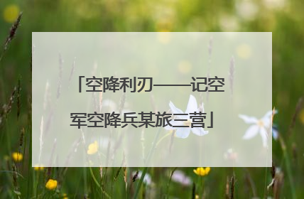 空降利刃——记空军空降兵某旅三营