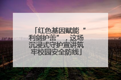 红色基因赋能“利剑护蕾”，这场沉浸式守护宣讲筑牢校园安全防线