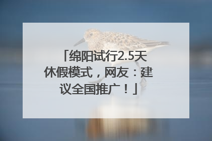 绵阳试行2.5天休假模式，网友：建议全国推广！
