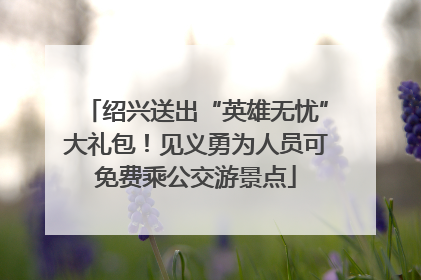 绍兴送出“英雄无忧”大礼包！见义勇为人员可免费乘公交游景点