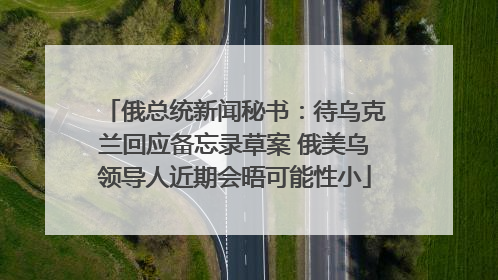 俄总统新闻秘书：待乌克兰回应备忘录草案 俄美乌领导人近期会晤可能性小