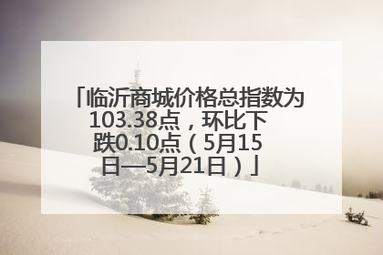 临沂商城价格总指数为103.38点，环比下跌0.10点（5月15日—5月21日）