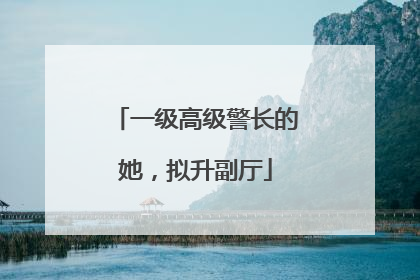一级高级警长的她，拟升副厅