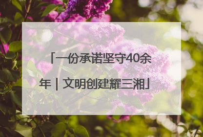 一份承诺坚守40余年｜文明创建耀三湘