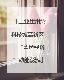 三亚崖州湾科技城高新区：“蓝色经济”动能澎湃