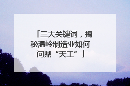 三大关键词，揭秘温岭制造业如何问鼎“天工”