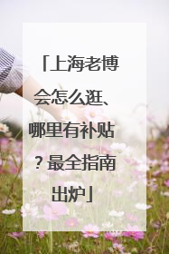 上海老博会怎么逛、哪里有补贴？最全指南出炉