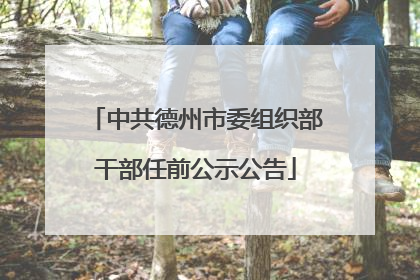 中共德州市委组织部干部任前公示公告