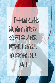 中国石化湖南石油分公司全力保障湘北抗洪抢险油品供应