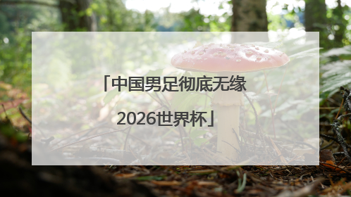 中国男足彻底无缘2026世界杯