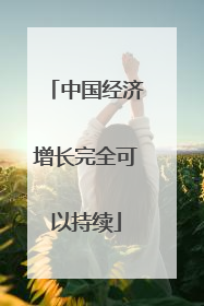 中国经济增长完全可以持续