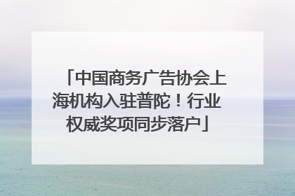 中国商务广告协会上海机构入驻普陀！行业权威奖项同步落户