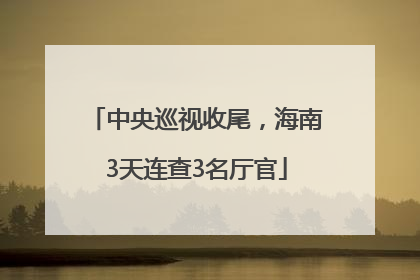中央巡视收尾，海南3天连查3名厅官