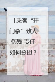 乘客“开门杀”致人伤残 责任如何分担？