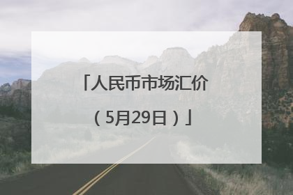 人民币市场汇价（5月29日）
