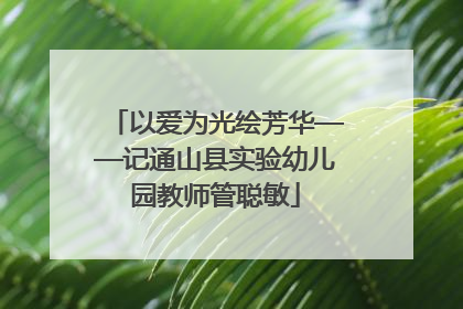 以爱为光绘芳华——记通山县实验幼儿园教师管聪敏