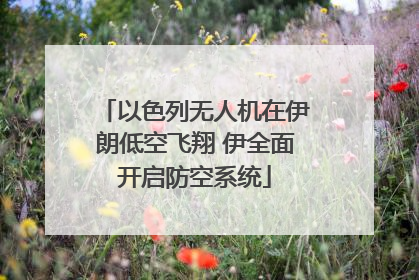以色列无人机在伊朗低空飞翔 伊全面开启防空系统