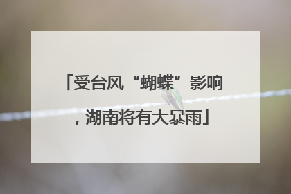 受台风“蝴蝶”影响，湖南将有大暴雨