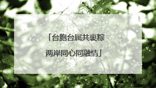 台胞台属共裹粽 两岸同心同融情