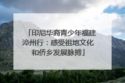 印尼华裔青少年福建漳州行：感受祖地文化和侨乡发展脉搏