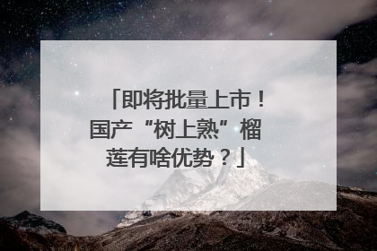 即将批量上市！国产“树上熟”榴莲有啥优势？