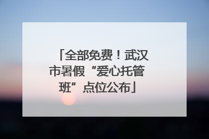 全部免费！武汉市暑假“爱心托管班”点位公布
