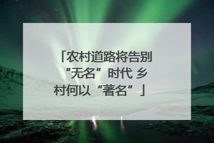 农村道路将告别“无名”时代 乡村何以“著名”