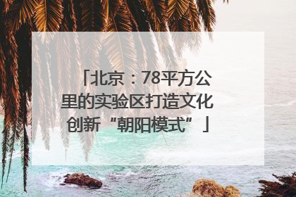北京：78平方公里的实验区打造文化创新“朝阳模式”